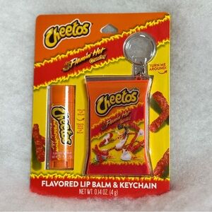 NEW Cheetos Flamin' Hot Crunchy Flavored Lip Balm & Keychain Net Wt. 0.14 oz.